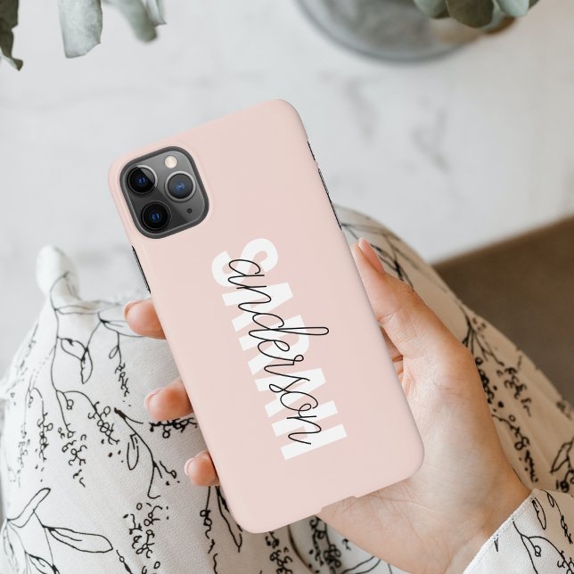 Funda Para iPhone Belleza rosa pastel moderna Personalizada (Subido por el creador)