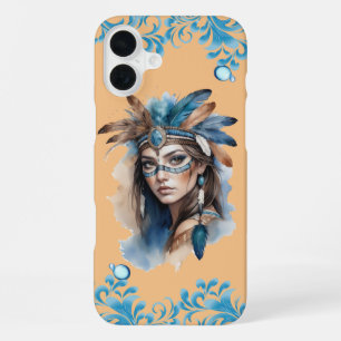 Funda Para iPhone 16 Plus Belleza Tribal Acuarela: Espíritu del Arte Bohemio