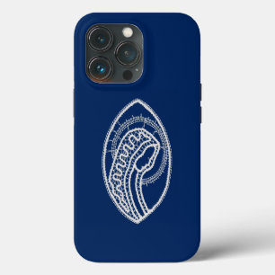 Funda Para iPhone 13 Pro Bendita Virgen María, encaje blanco, azul marino