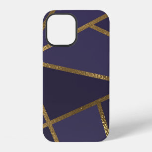 Funda Para iPhone 12 Berenjena Púrpura Oro Bronce Geométrico Glam Chic