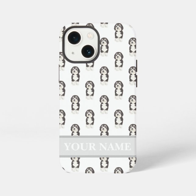 Funda Para iPhone Bernedoodle Sheepadoodle personalizado (Reverso )