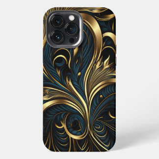 Funda Para iPhone 13 Pro Max Best Elegant Black and Gold Phone Cases