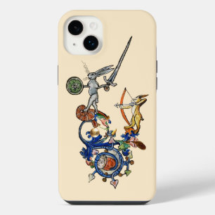 Funda Para iPhone 14 Plus BESTIARIO MEDIEVAL RARO, Conejos Asesinos con Espa