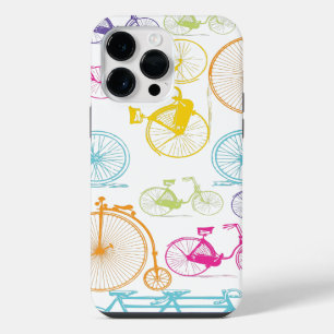 Funda Para iPhone 14 Pro Max Bicicleta moderna vintage con patrón de neón de co