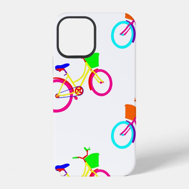 Funda Para iPhone bicicletas de arcoiris blancas bicicletas colorida (Reverso )