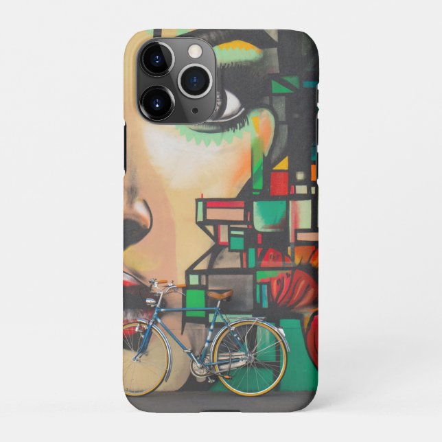 Funda Para iPhone Bicicletas en la pared del graffiti (Reverso)