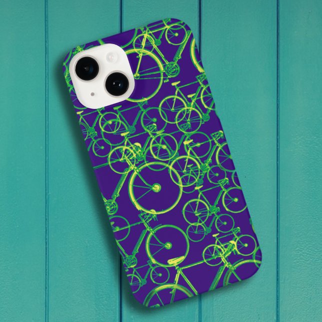 Funda Para iPhone Bicicletas superpuestas en azul (Subido por el creador)