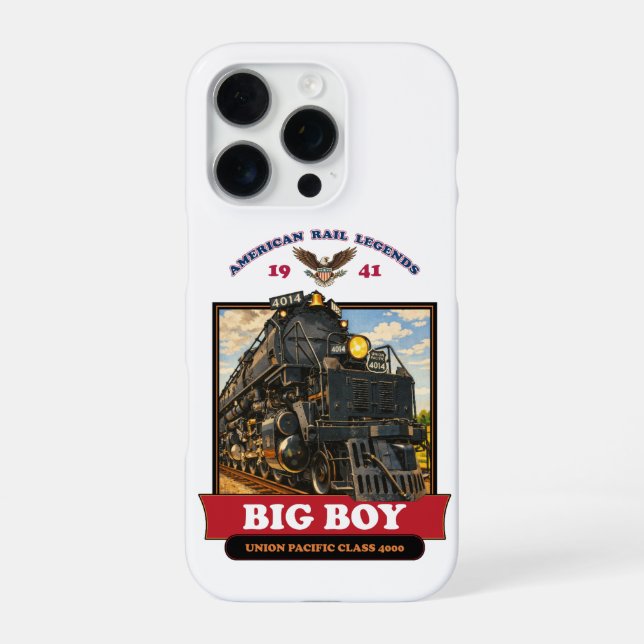 Funda Para iPhone Big Boy 4014 Steam Locomotive Retro Illustration (Reverso)