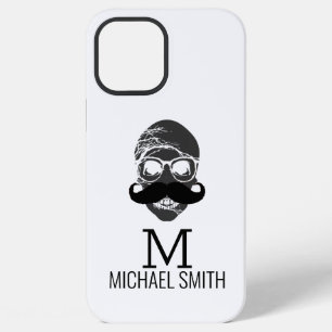 Funda Para iPhone 12 Pro Max Bigote Divertido Monograma
