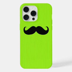 Bigote negro divertido sobre fondo verde amarillo