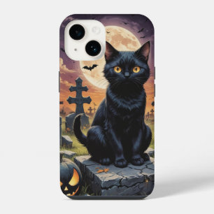 Funda Para iPhone 14 Bigotes de la Hora de las Brujas - Gato Negro