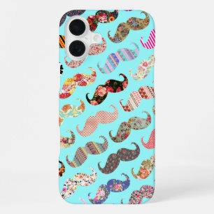 Funda Para iPhone 16 Plus Bigotes Divertidos de Colores Patrón Azteca Femeni