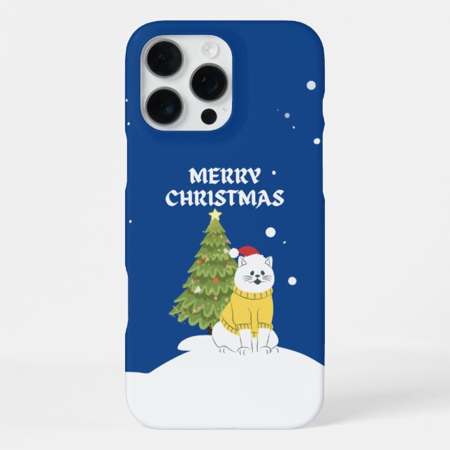 Funda Para iPhone Bigotes Nevados – Gato Feliz Navidad (Reverso )