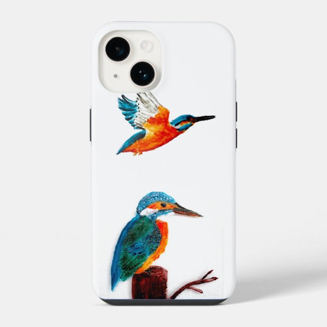Funda Para iPhone BIrd Art Two Kingfishers (Reverso )