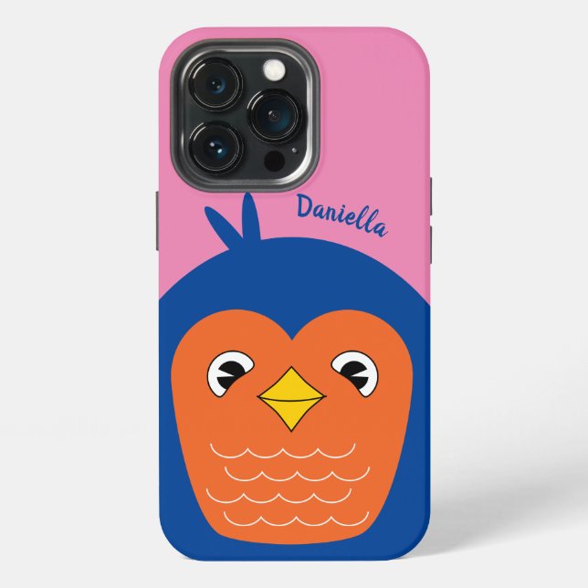 Funda Para iPhone Bird Azul Adorable (Reverso )