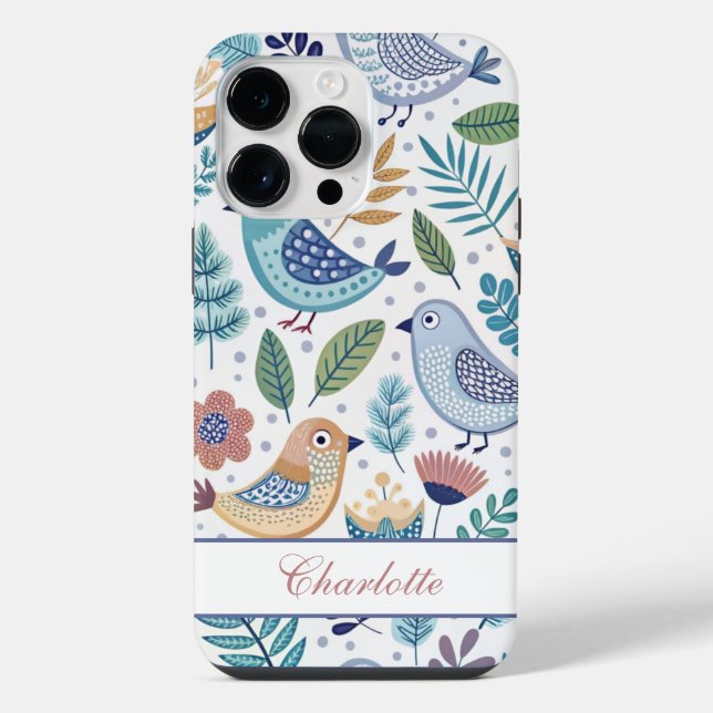 Funda Para iPhone Bird Botanical Perzonalized (Reverso )