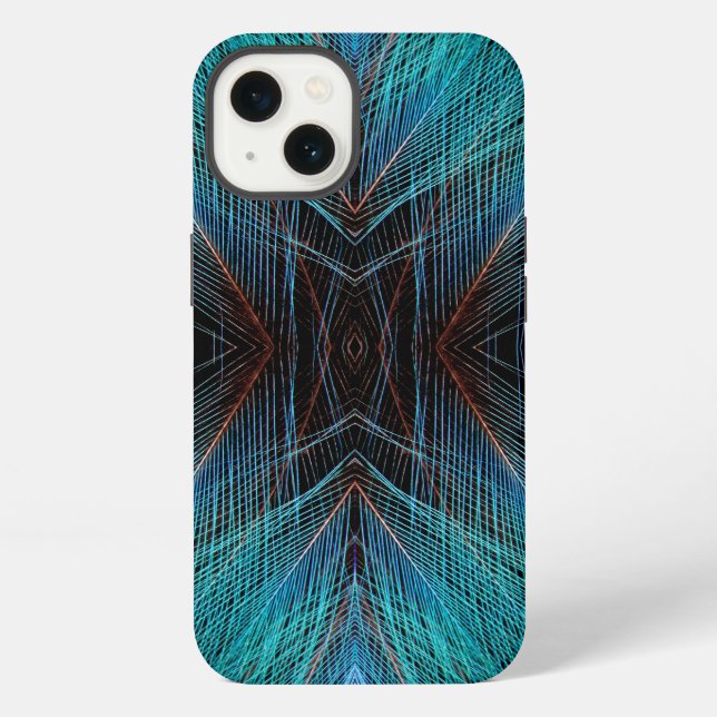 Funda Para iPhone Bird Of Paradies Fractal Feather Design (Reverso )