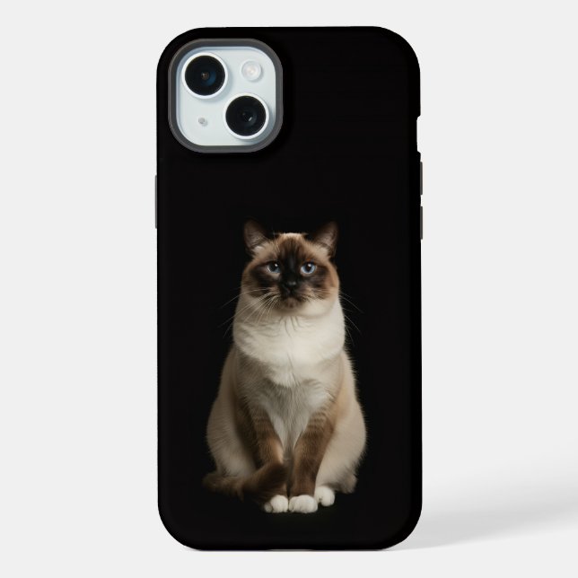 Funda Para iPhone Black 4 Luxe, gato birmano iPhone 15 Plus (Reverso )