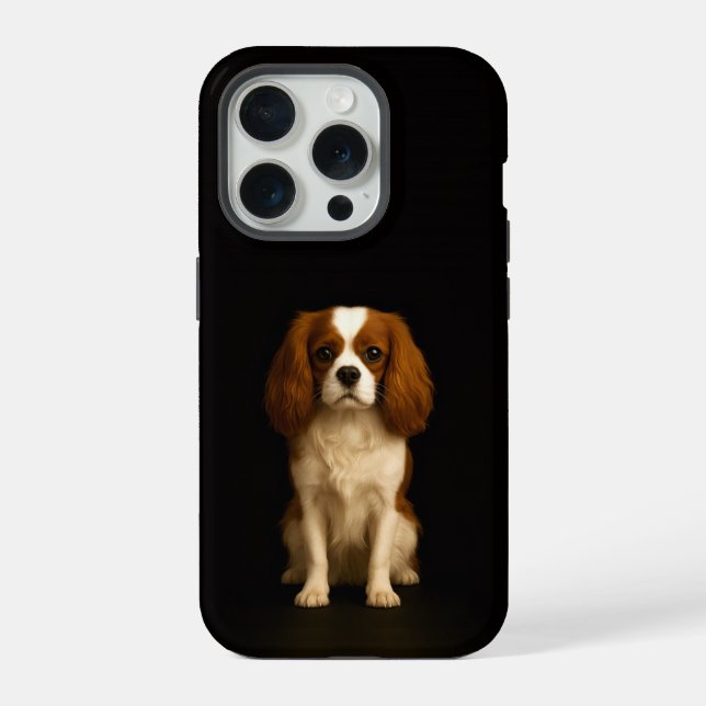 Funda Para iPhone Black 4 Luxe iPhone 15 Pro Mate Cavalier Spaniel (Reverso )