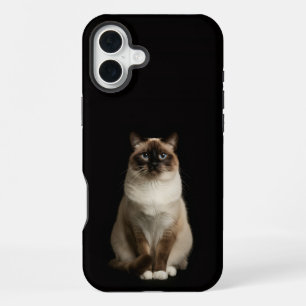 Funda Para iPhone 16 Plus Black 4 Luxe iPhone 16 Plus, Gato Birmano