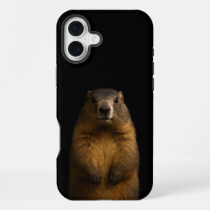 Funda Para iPhone 16 Plus Black 4 Luxe iPhone 16 Plus, Marmota Esponjosa
