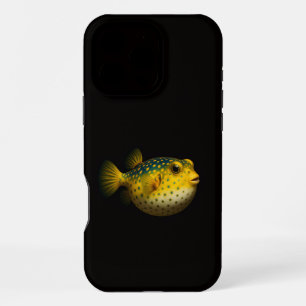 Funda Para iPhone 16 Pro Max Black 4 Luxe iPhone 16 Pro Max, Pez Globo Amarillo