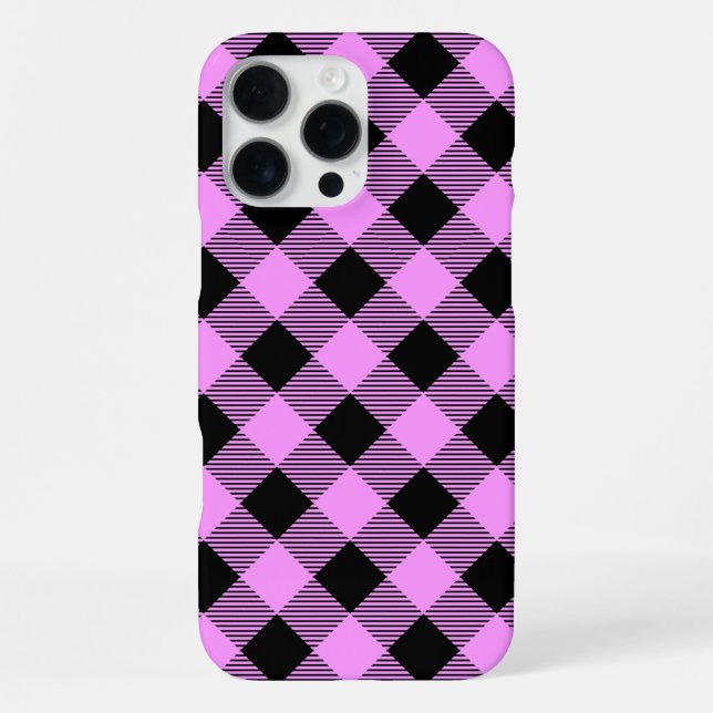 Funda Para iPhone Black and Coral Checked (Reverso )