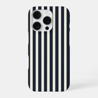 Funda Para iPhone 16 Pro Black and Cream Striped Phone Case