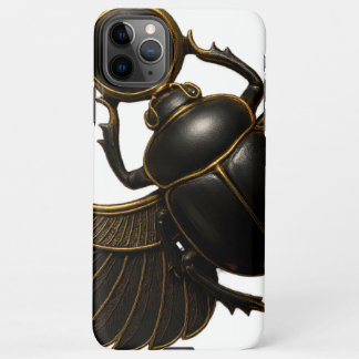 Funda Para iPhone 11Pro Max Black and Gold Pharaonic Beetle iPhone Case