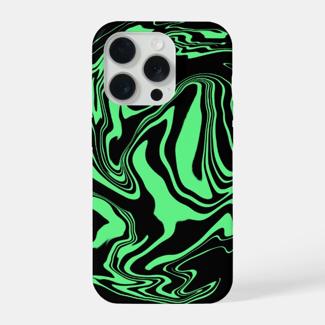 Funda Para iPhone Black and Green Marble (Reverso )