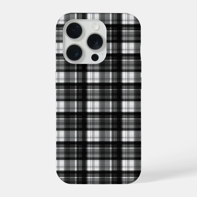 Funda Para iPhone Black And White Checked Tartan,  (Reverso )