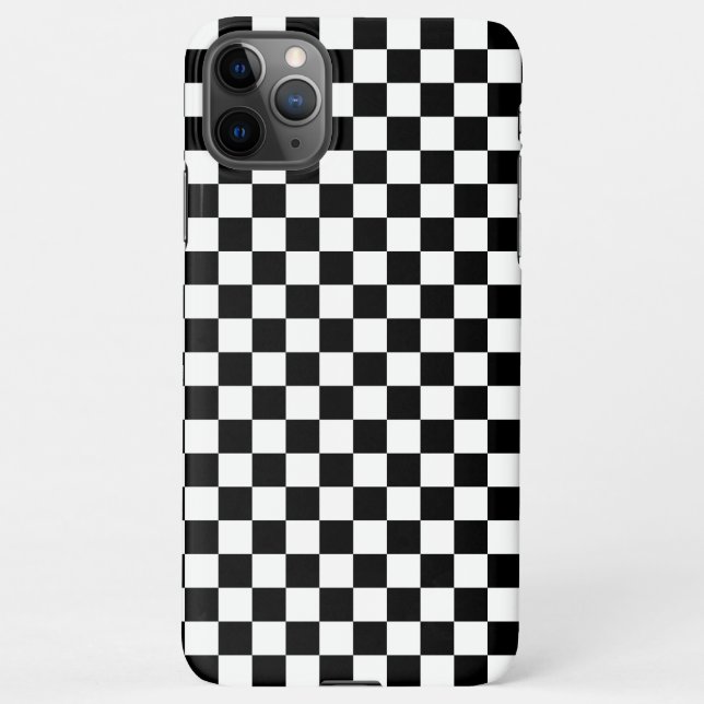 Funda Para iPhone Black and white checkerboard pattern  (Reverso)
