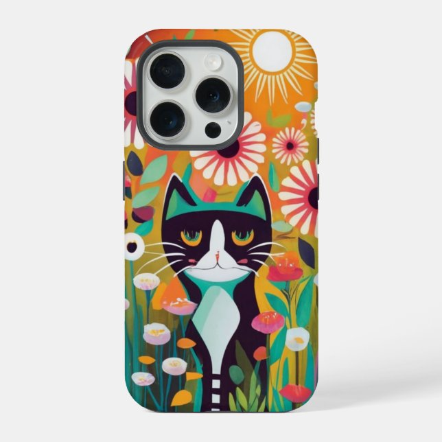 Funda Para iPhone Black Cat in The Garden (Reverso )