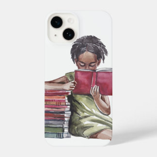 Funda Para iPhone 14 Black Girl Reading Books Illustration