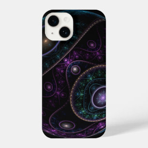 Funda Para iPhone 14 Black Lilac Verde azulada Glow Magic Sphere