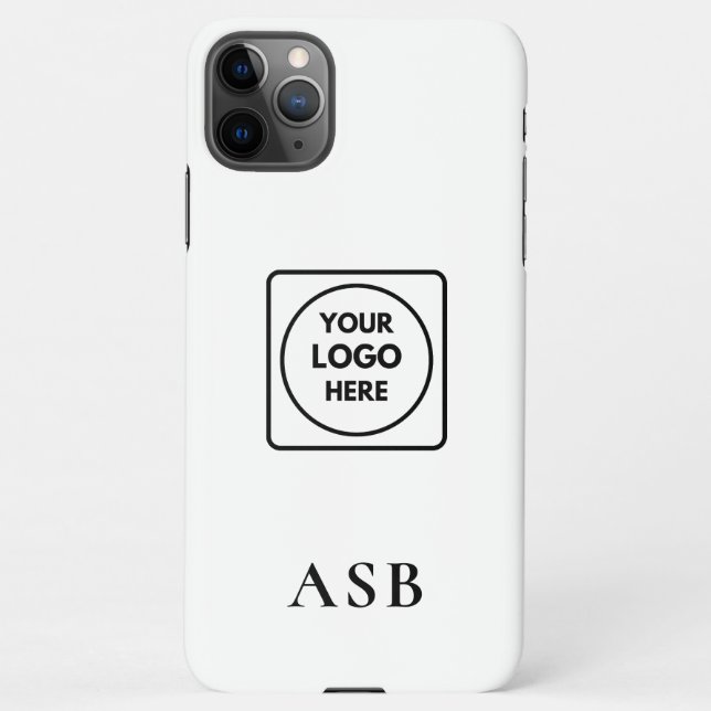 Funda Para iPhone Black Monogram Custom Logo Photo iphone case (Reverso)