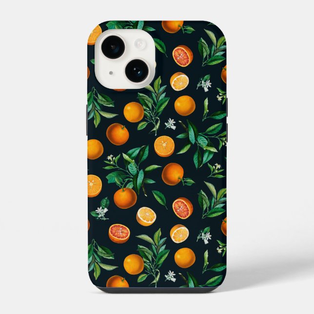 Funda Para iPhone Black Oranges Frutas | iPhone 14 Case-Mate (Reverso )