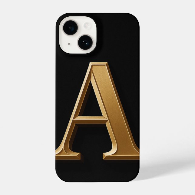 Funda Para iPhone “Black Phone Case with Bold ‘A’ – Sleek, Trendy (Reverso )