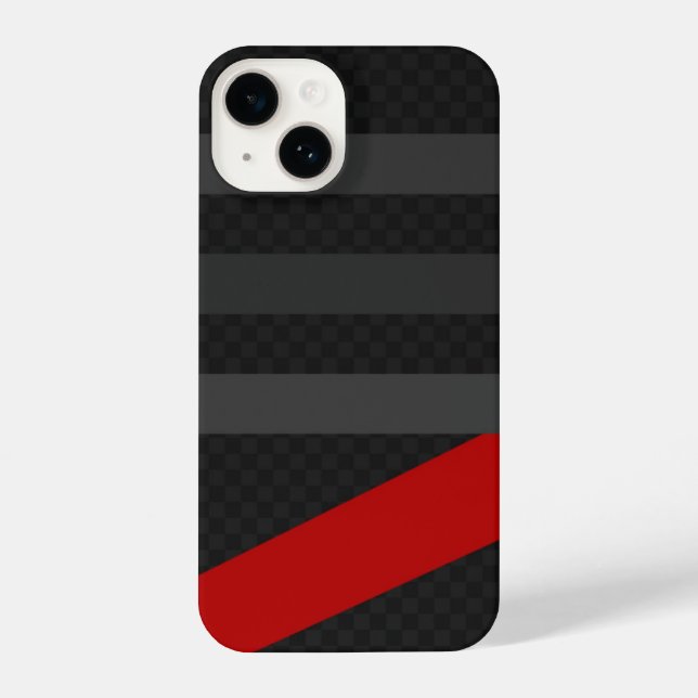 Funda Para iPhone Black, Red, Grey Carbon Fiber Phone Case – Modern  (Reverso )