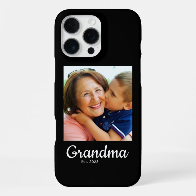 Funda Para iPhone Black Script Established Grandma  (Reverso )