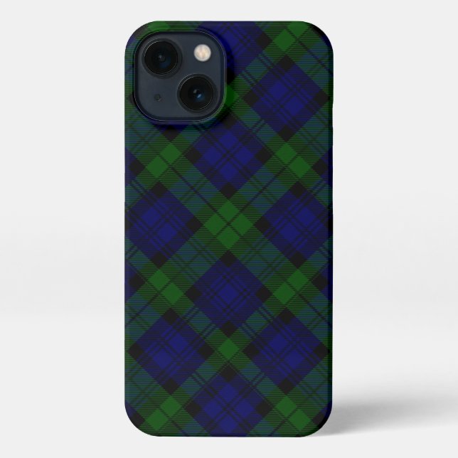 Funda Para iPhone Black Watch Tartan Blue Green Plage (Reverso )