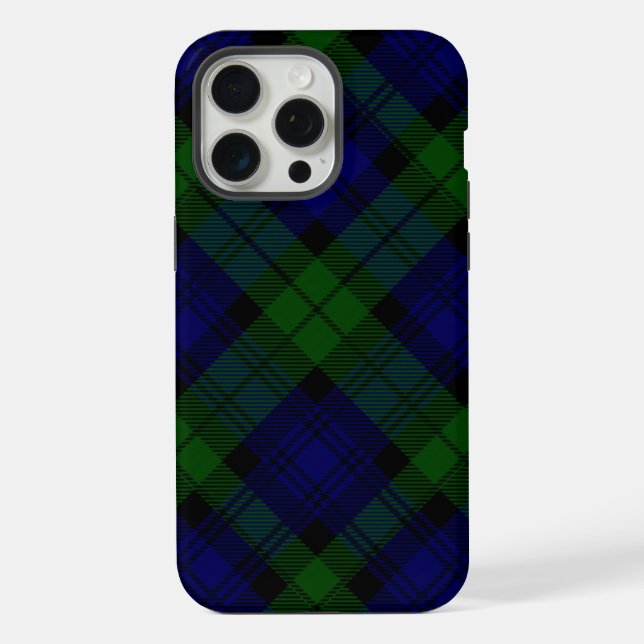 Funda Para iPhone Black Watch Tartan Blue Green Plage (Reverso )