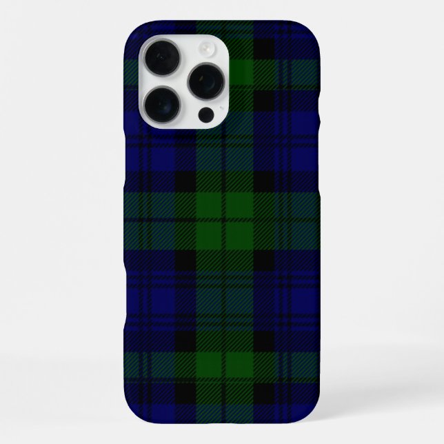 Funda Para iPhone Black Watch Tartan Blue Green Plage (Reverso )