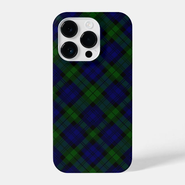 Funda Para iPhone Black Watch Tartan Blue Green Plage (Reverso )