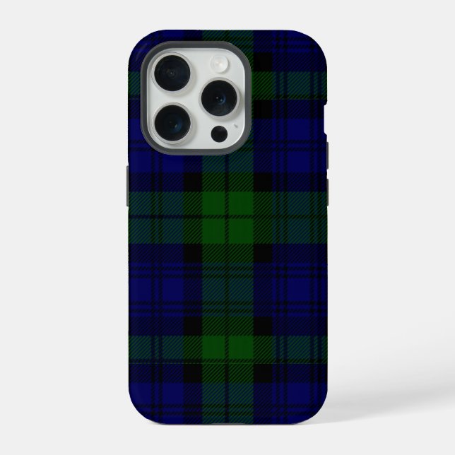 Funda Para iPhone Black Watch Tartan Blue Green Plage (Reverso )