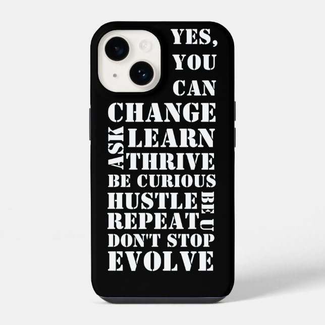 Funda Para iPhone Black & White Retro Script Inspirational    (Reverso )