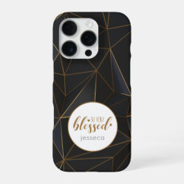 Funda Para iPhone 16 Pro BlackGold Tan Blessado Personalizado