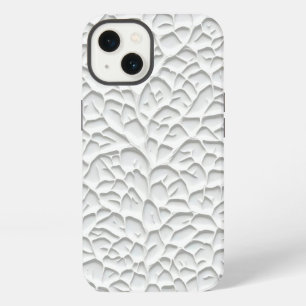 Funda para iPhone blanca brillante con rama textur