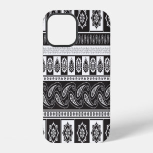 Funda Para iPhone 12 Blanco negro étnico: Patrón eterno