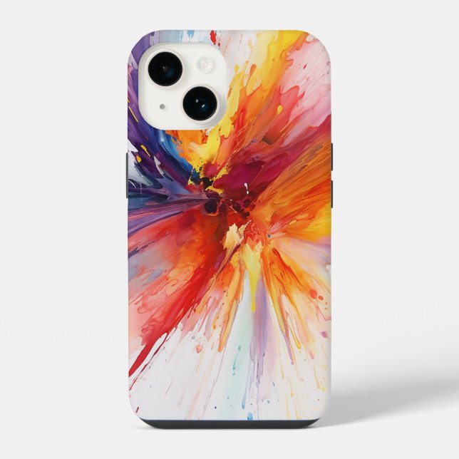 Funda Para iPhone Blast de pintura abstracta (Reverso )